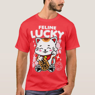 Feline Lucky Cat Japanes Art T-Shirt