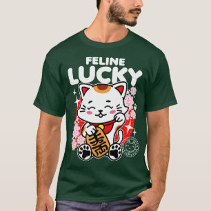 Feline Lucky Cat Japanes Art T-Shirt