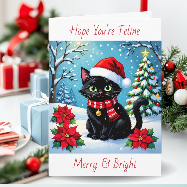 Feline Merry and Bright  | Personalized Christmas Holiday Card (Creator Uploaded)