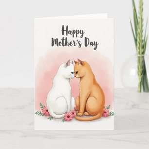 Feline Mothers Day Floral Card
