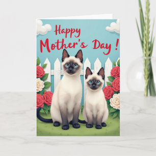 Feline Mothers Day Roses Card