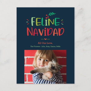 Feline Navidad Pet Christmas Holiday Postcard