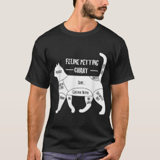 Feline Petting Chart Cat Apparel T-Shirt