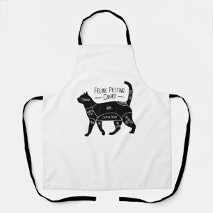 Feline Petting Chart Cat Owner Lover Apron