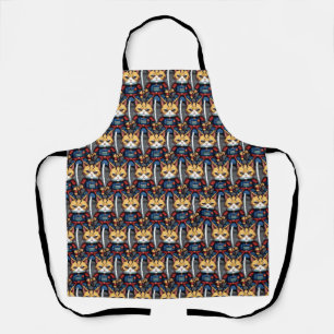 Feline Samurai Warrior Apron