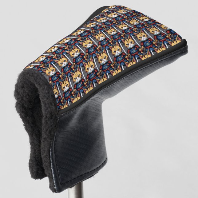 Feline Samurai Warrior Golf Head Cover (3/4 Front)