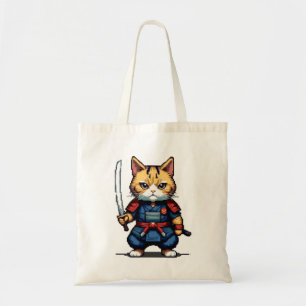 Feline Samurai Warrior Tote Bag
