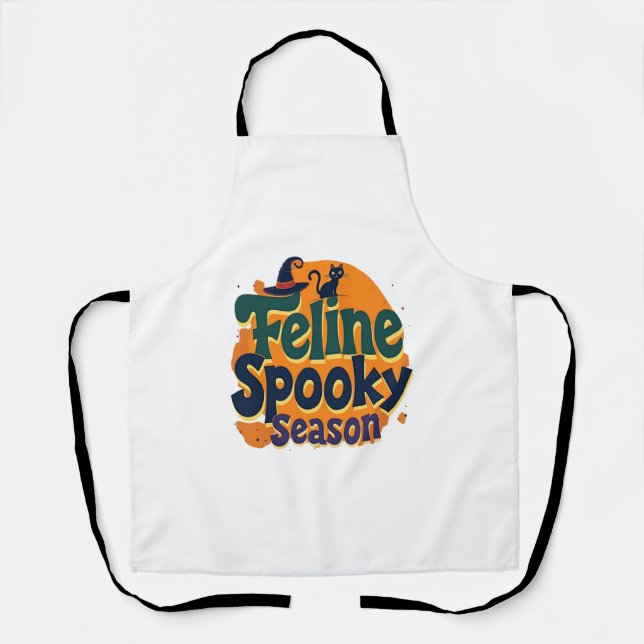 Feline Spooky Season Apron (Front)