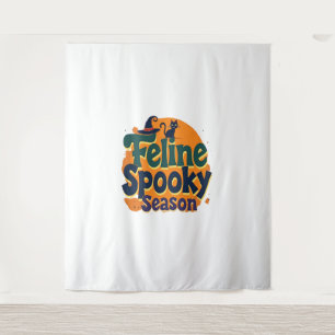 Feline Spooky Season Tapestry