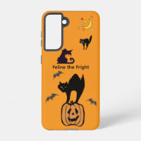 Feline the Fright Halloween Cat Orange Galaxy Case