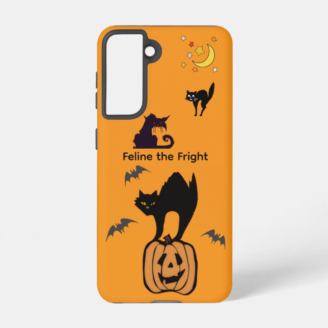 Feline the Fright Halloween Cat Orange Galaxy Case (Back)