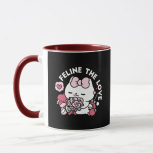 Feline the Love - Cute Valentine’s Cat Design Mug