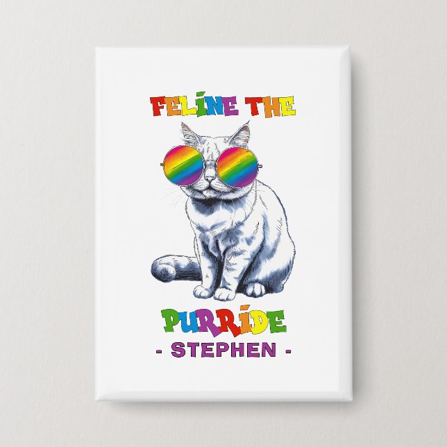 Feline The Purride - Cool Pride Cat LGBTQ (Front)