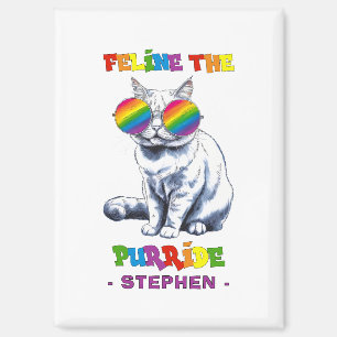 Feline The Purride - Cool Pride Cat LGBTQ Magnet