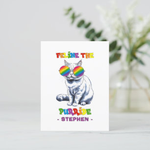 Feline The Purride - Cool Pride Cat LGBTQ Postcard
