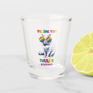 Feline The Purride - Cool Pride Cat LGBTQ Shot Glass