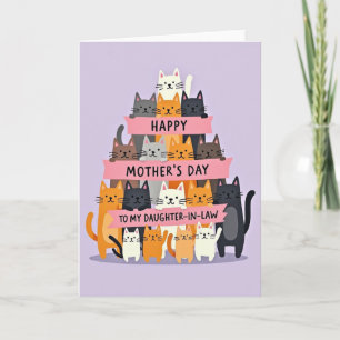Feline Tower Mothers Day Card