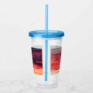 feline wave acrylic tumbler