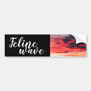 feline wave bumper sticker