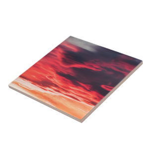 feline wave ceramic tile