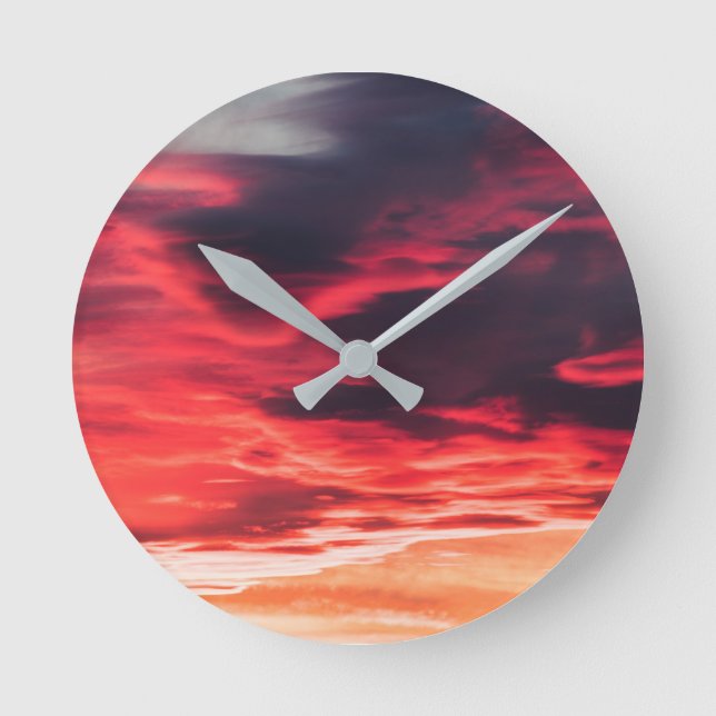 feline wave round clock (Front)