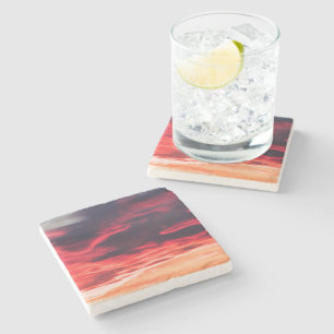 feline wave stone coaster