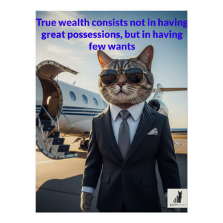 Feline Wisdom & Wealth - Catpitalist Poster