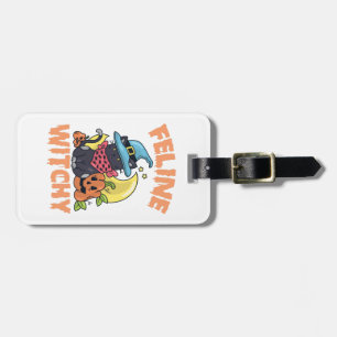 Feline Witchy Funny Spooky Halloween Cat Kitten Luggage Tag