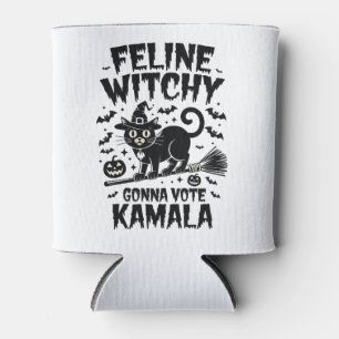 Feline Witchy Gonna Vote Kamala Halloween Can Cooler