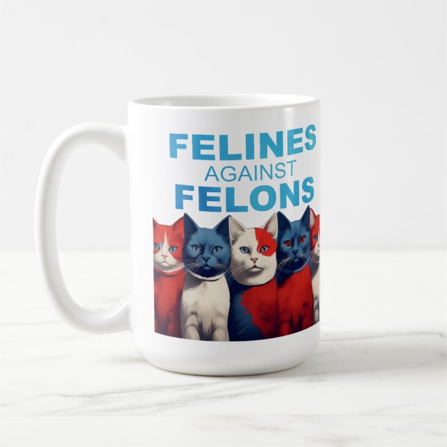 Felines Against Felons - KAMALA 2024 mug (Left)