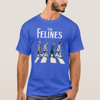 Felines Retro Cat Rock Music Gift Men Women Funny  T-Shirt