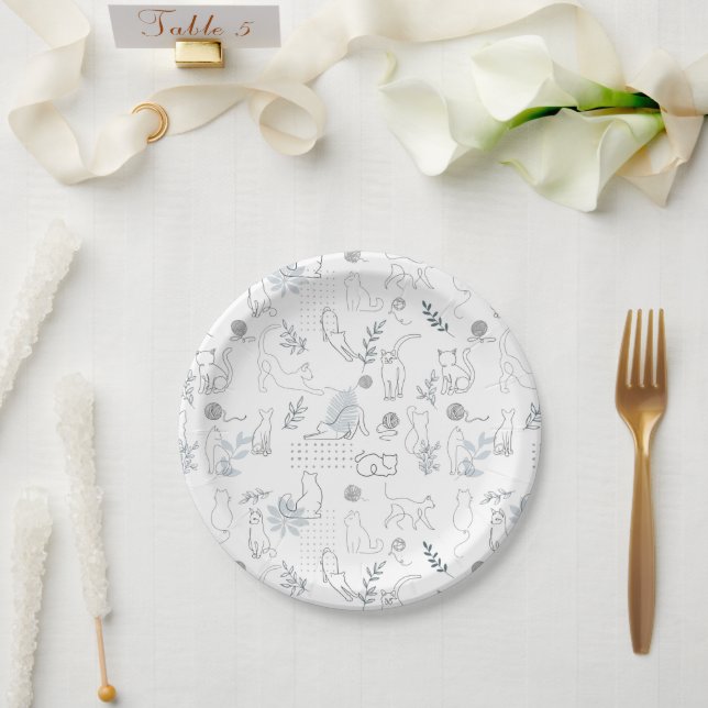 Felinetrovert for cat lovers on a  paper plate (Wedding)