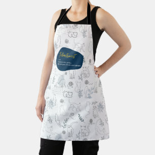 Felinetrovert for cat lovers white colour apron
