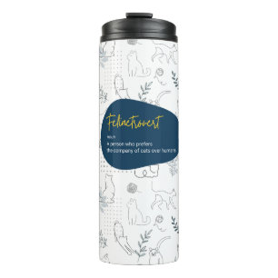 Felinetrovert for cat lovers white colour on a thermal tumbler