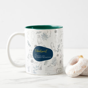 Felinetrovert for cat lovers white colour Two-Tone coffee mug