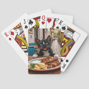 Felini Enjoys Greek Cuisine Playing Cards