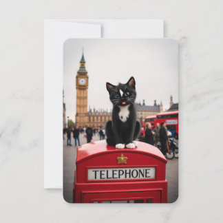 Felini on the Red Phone Booth: A London Adventure Invitation