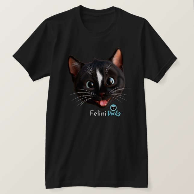 Felini’s Joyful Cat Smile T-Shirt (Design Front)