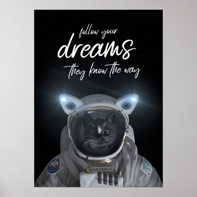 Felini Space Cat - Follow Your Dreams - Poster (Front)