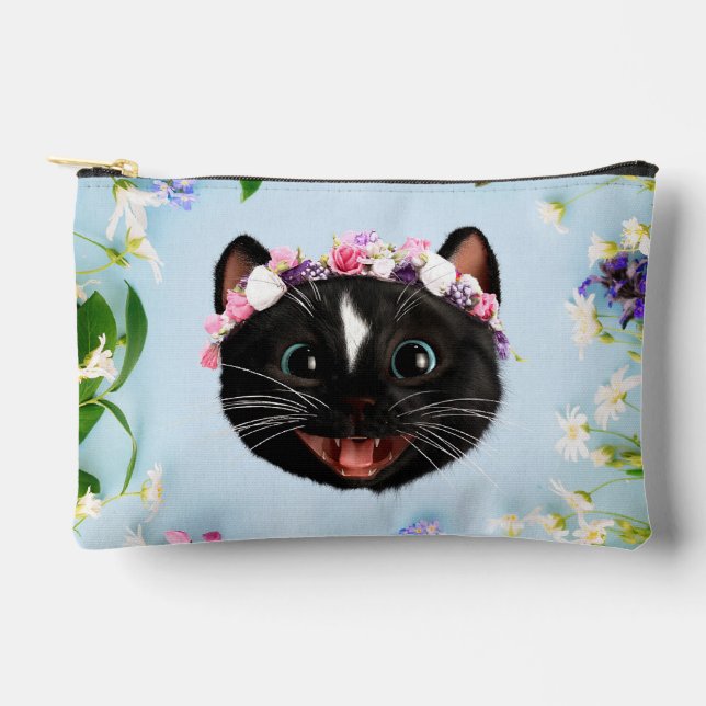 Felini the Cat – Spring Blossom Crown Cutie Accessory Pouch (Front)