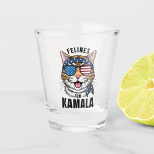 Felins For Kamala Election Cat Lady Gift Shot Glass