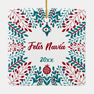Felís Naviá Extremaduran Christmas Greeting Ceramic Ornament