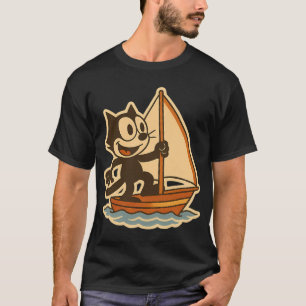 FELIX CAT ON A BOAT VINTAGE ILLUSTRATION T-Shirt