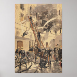Felix Faure  with the firemen Poster