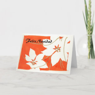 Felix Navidad - Poinsetia Holiday Card