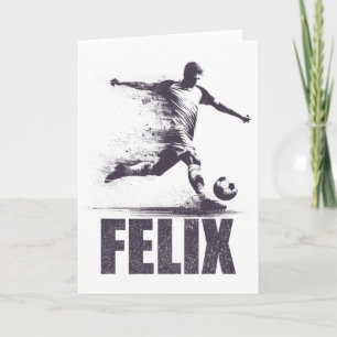 Felix Soccer Boys Personalised First Name Felix Card