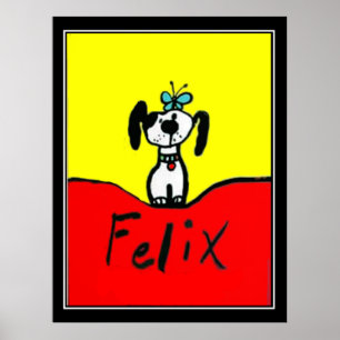 Felix The Dog Art Deco Vintage Poster