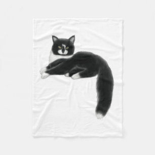 Felix the Tuxedo Cat Fleece Blanket