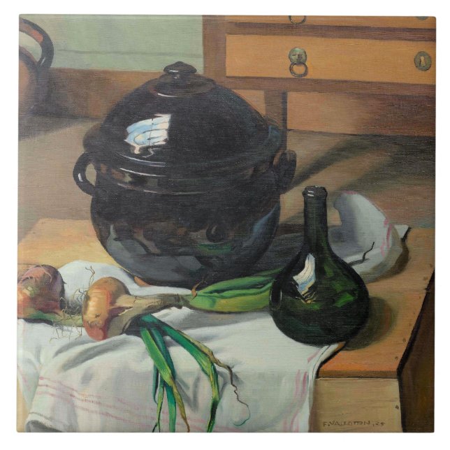 Felix Vallotton, Ognons et Soupere, Ceramic Tile (Front)