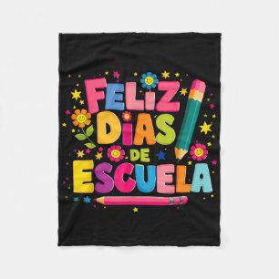 Feliz 100 Diaz De Escuela 100th Day School Spanish Fleece Blanket